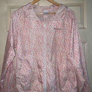 Columbia Women’s Pink Micro-Print Hooded Utility Jacket